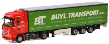 WSI01-1866 - MERCEDES BENZ Actros MP4 SLT Giga Space 4x2  et remorque Krone bâchée BUYL TRANSPORT