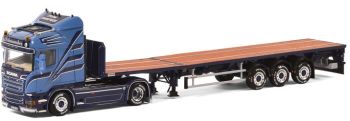 WSI01-1995 - SCANIA Highline Streamline 4x2 avec semi plateau 3 essieux