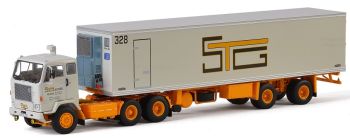 WSI01-2326 - VOLVO F88 Classic  6x4 avec semi frigo 2 essieux transport STG