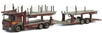 WSI01-2486 - MERCEDES BENZ Actros MP4 2300 MM Compact Space 6x2 porte voiture avec la remorque 2 essieux transport Galliker