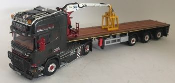 WSI01-2601 - SCANIA Streamline Topline 4x2 avec plateau 3 Essieux et grue de déchargement LAMPE