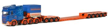 WSI01-2800 - SCANIA S Highline I CS20H 8x4 et remorque surbaissée avec dolly transports Navigator