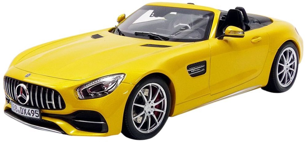 Miniature MERCEDES BENZ AMG GT C Roadster cabriolet jaune NOREV
