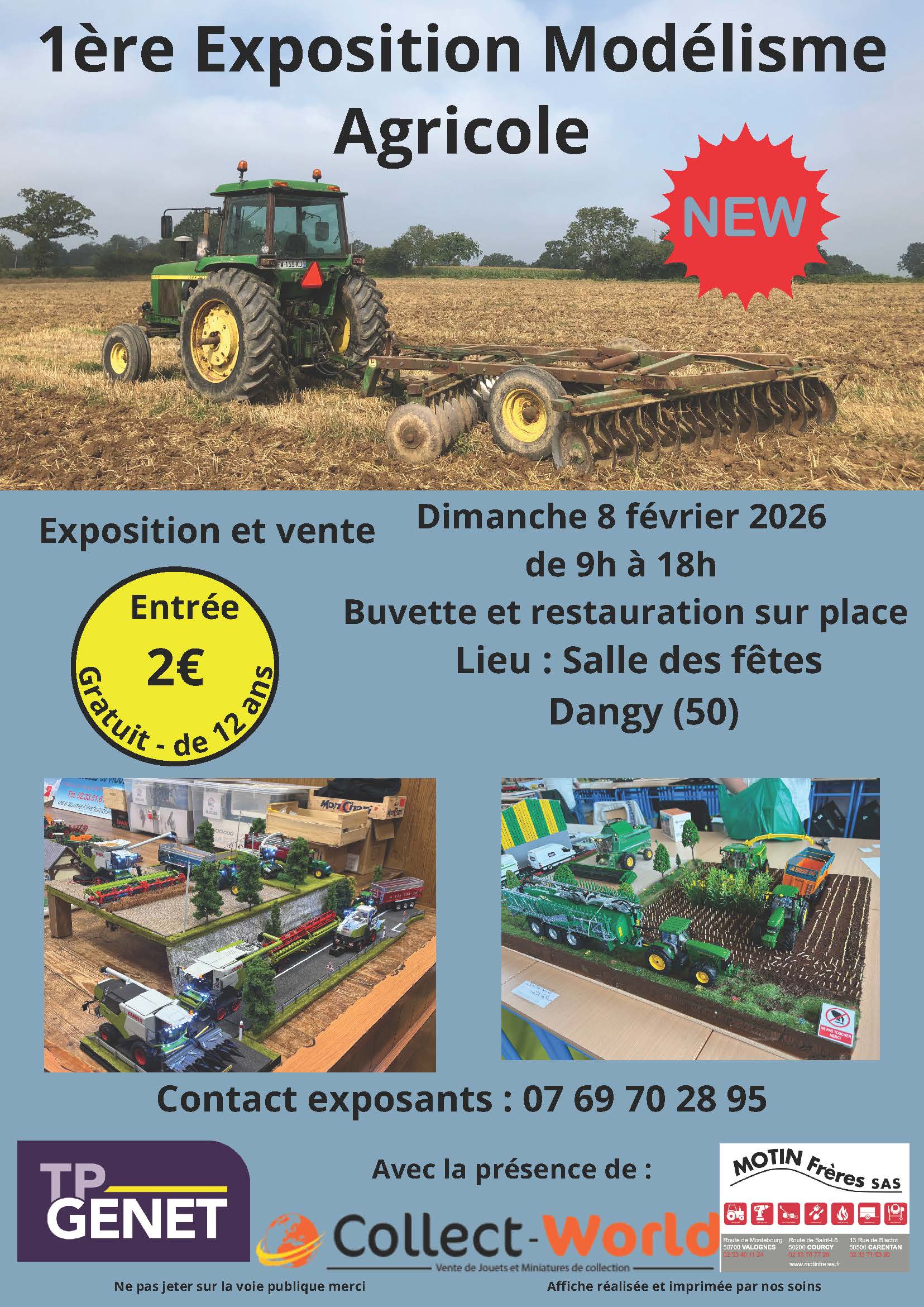 1ere Exposition & Vente Miniature Agricoles - Dimanche 8 Février 2026 à Dangy (50)