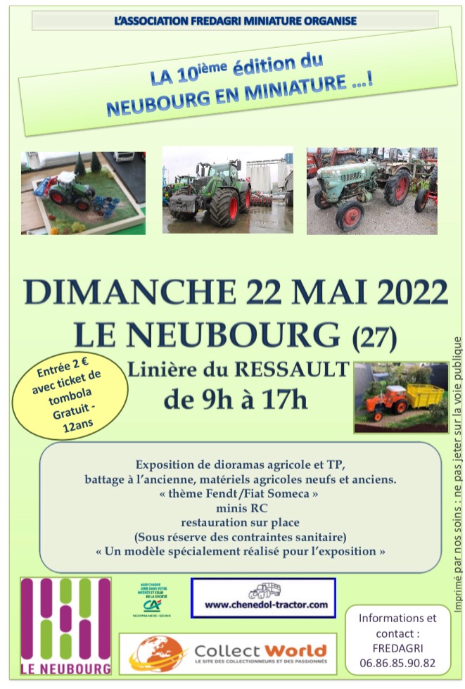 Exposition Miniatures Agricoles et TP LE NEUBOURG dimanche 22 mai 2022