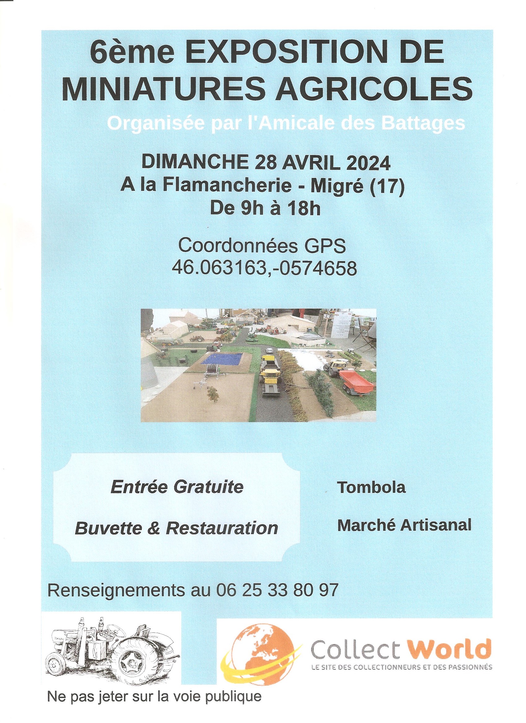 Exposition de miniatures Agricoles à Migré (17) le Dimanche 28 Avril 2024