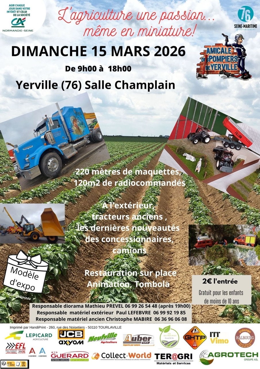 Exposition de miniature agricoles à Yerville  (76) Le Dimanche 15 Mars 2026